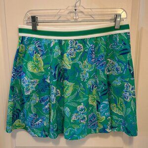 Lilly Pulitzer Luxletic Silvana Green Blue Botanical Skort Size Medium